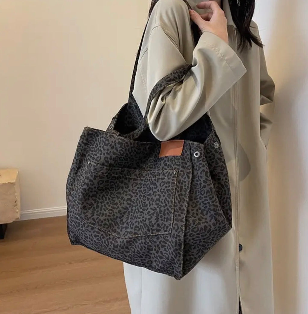 COMING SOON - Black Leopard Tote