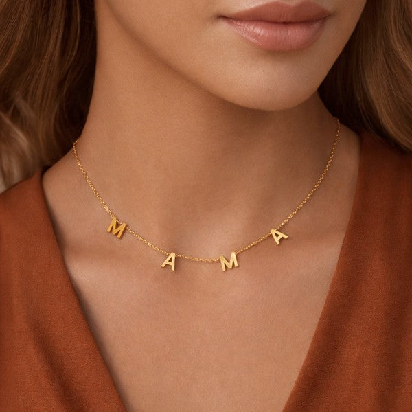 18K Gold Dipped Dainty Mama Necklace