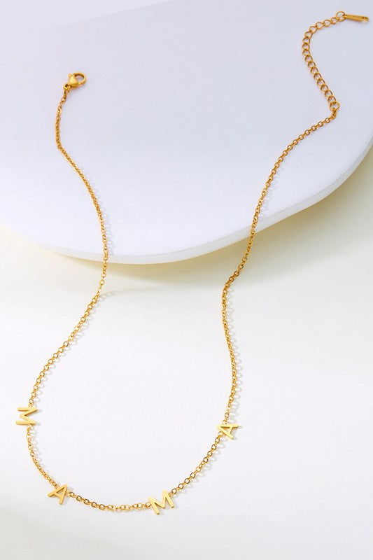 18K Gold Dipped Dainty Mama Necklace