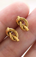 18k Gold Plated Stainless Steel Knot Stud Earrings